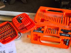 lot 162 image: Lot of (2) Black & Decker Magnetic Holders with Screw Tips, Drill Bits, Socket Tips