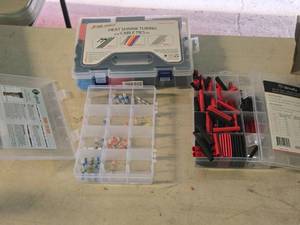 lot 208 image: Lot of (3) Parts Organizers with Heat Shrink Tubing