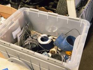lot 312 image: Lot of (1 Bin) Clamps, Fittings, Hoses, filter and more
