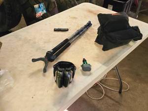 lot 337 image: (2) Gun Stands, (1) Ear Muff, (1) Duck Call