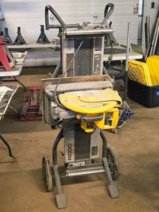 lot 23A image: DeWalt 14 Chop Saw D28715 with Ridgid Stand AC9944