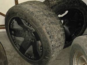 lot 370 image: Lot of (2) - LT31550R24 Tires with 24 Rims