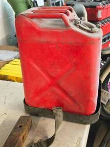 lot 383 image: Metal Gas Can with Holder