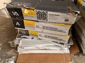 lot 21 image: 4  Boxes 12x12 Classic Black Self Stick Tiles