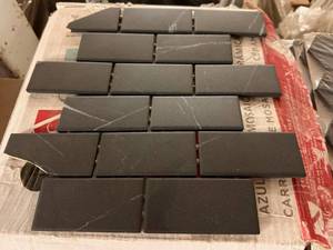 lot 23 image: 3 Boxes 12x12 Black Subway Tile
