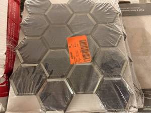 lot 26 image: 16 Sheets Vague Blue 3 Hexagon Tiles