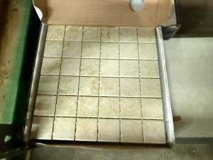 lot 39 image: 10 Sheets Ceramic Mosaic Tile -Portland Stone Beige