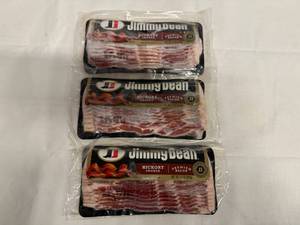 lot 85 image: AA. 3x 12oz Jimmy Dean Bacon-Hickory Smoked