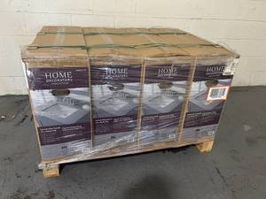 HOME DECORATORS COLLECTION Lot of 4- 31 in. W x 22 in. D Quartz Vanity Top in Cerous Gray with White Ceramic Rectangular Single Sink