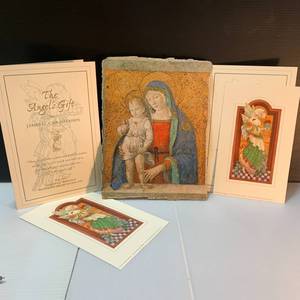 lot 40 image: Beautiful Religious Art on Fresco, 2 Angel Prints