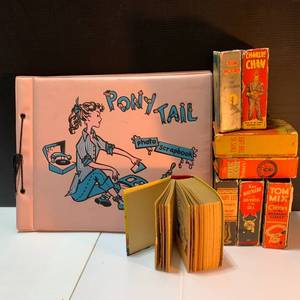 lot 45 image: Ponytail 1950s Teen ScrapbookAlbum, 1940s Comic Book Digests