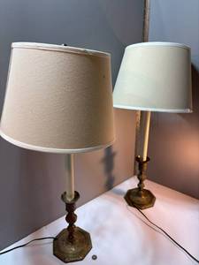 lot 76 image: Brass Lamps - set of 2