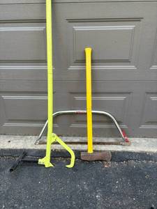lot 124 image: Yellow and Silver Cant Hook, Splitting Maul, Buck Saw