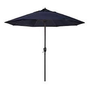 lot 17 image: California Umbrella 9 ft. Aluminum Auto Tilt Patio Umbrella in Navy Blue Olefin   Customer Returns See Pictures