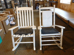 lot 12 image: 2 Wooden Porch Rocking Chairs