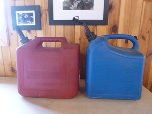lot 25 image: 2 Plastic Gas Cans with Nozzles