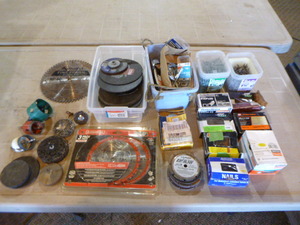 lot 76 image: Assorted Fasteners and Saw Blades and Grinding Wheels
