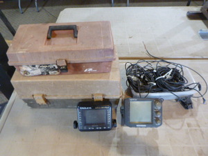 lot 89 image: 2 Fishing Locators and Tackle Boxes