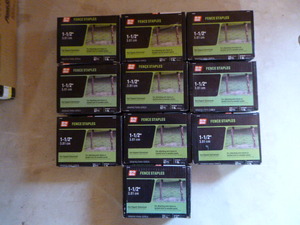 lot 103 image: 10 Boxes of Grip Rite Fence Staples