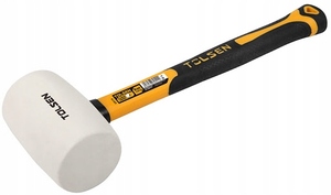 lot 97 image: Rubber Mallet 16oz Industrial Natural Rubber, Soft Type, Fiberglass Handle
