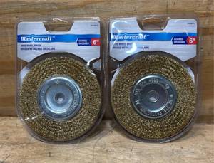 lot 123 image: MASTERCRAFT Wire Wheel Brush 6  lot of 2