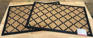 lot 126 image: Beige Panama EMB Indoor, Outdoor 18 in. x 30 in. Rubber Backed Door Mat (lot of 2)