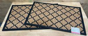 lot 127 image: Beige Panama EMB Indoor, Outdoor 18 in. x 30 in. Rubber Backed Door Mat (lot of 2)