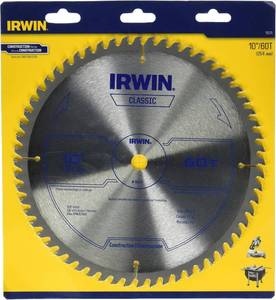 lot 184 image: IRWIN Tools Classic Series Carbide TableMiter Circular Saw Blade, 10-Inch, 60T (15370) (0919255)