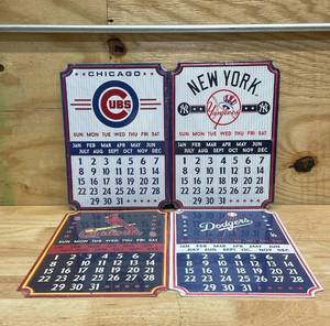lot 238 image: Assorted Baseball Metal Perpetual Calendars
