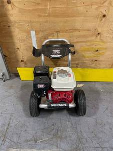 lot 240 image: Simpson Cleaning 3400 PSI Gas Pressure Washer, 2.5 GPM Power Washer for Commercial Use, Honda GX200 Engine, 25-Foot Hose, Aluminum Series, 49-State (ALH3228-S) (Not Working)
