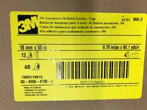 lot 43 image: 1 CASE 3M TAPE, 18MM X 55M