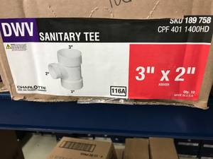 lot 106 image: DWV SANITARY TEE 3 X 2