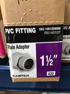 lot 111 image: PVC FITTING MALE ADAPTER 1 12
