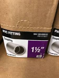 lot 95 image: PVC FITTING COUPLINGS 1 12, NEW