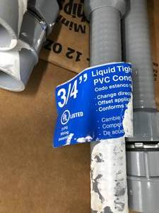 lot 96 image: LIQUID TIGHT FLEXIBLE PVC CONDUIT ELBOW