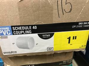 lot 115 image: PVC SCHEDULE 40 COUPLING 1