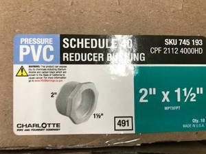 lot 120 image: PVC SCHEDULE 40 REDUCER BUSHING
