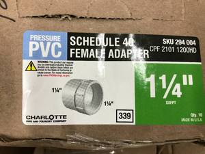lot 123 image: PVC SCHEDULE 40 FEMALE ADAPTER