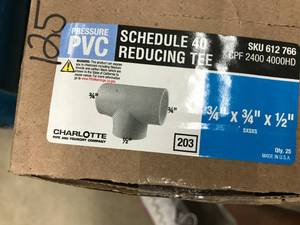 lot 125 image: PVC SCHEDULE 40 REDUCER TEE