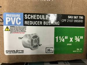 lot 127 image: PVC SCHEDULE 40, REDUCER BUSHING