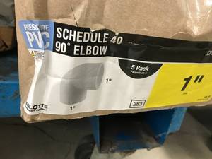 lot 129 image: PVC SCHEDULE 40 90 ELBOW