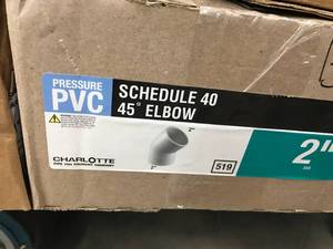 lot 133 image: PVC SCHEDULE 40, 45 ELBOW