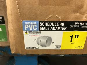lot 135 image: PVC SCHEDULE 40, MALE ADAPTER