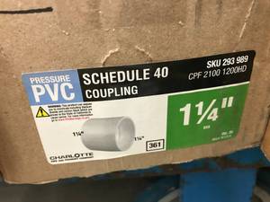 lot 136 image: PVC SCHEDULE 40, COUPLING