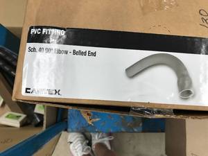 lot 138 image: PVC FITTING, SCHEDULE 40, 90 ELBOW