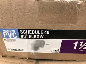 lot 145 image: PVC SCHEDULE 40, 90 ELBOW