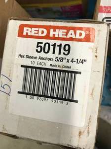 lot 151 image: RED HEAD SLEEVE ANCHOR