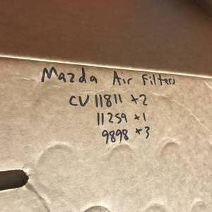 lot 165 image: FRAM ASSORTED MAZADA AIR FILTERS