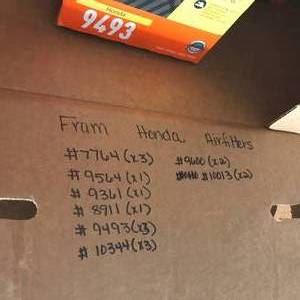 lot 164 image: FRAM ASSORTED HONDA AIR FILTERS