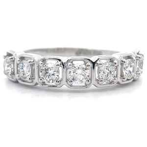 lot 30 image: NEW 0.75 Carat Diamond Geometric Halo Anniversary Ring VIDEO